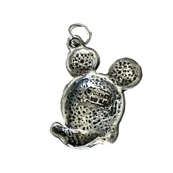 Disney Sterling Silver Vintage Jewelry Pendant Earrings Rhinestone Mickey Mouse - Picture 6 of 7